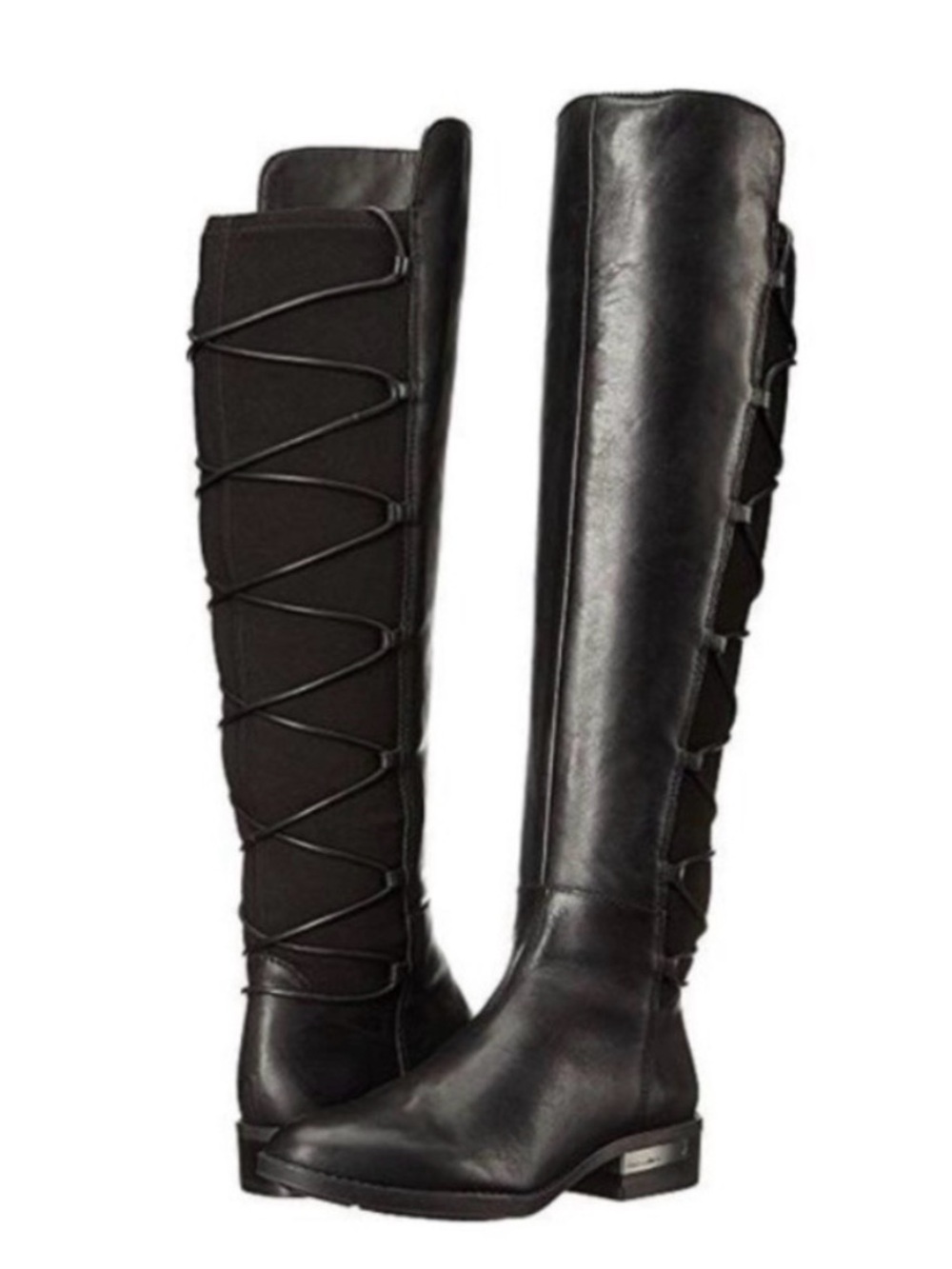 EUC Vince Camuto Black Leather lace up back boots size 7 women’s $250